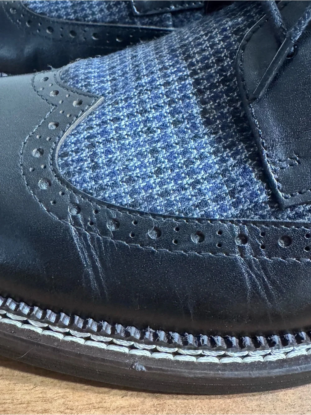 Brand New VINTAGE FOUNDRY Wilfred Mixed Media Derby Shoes